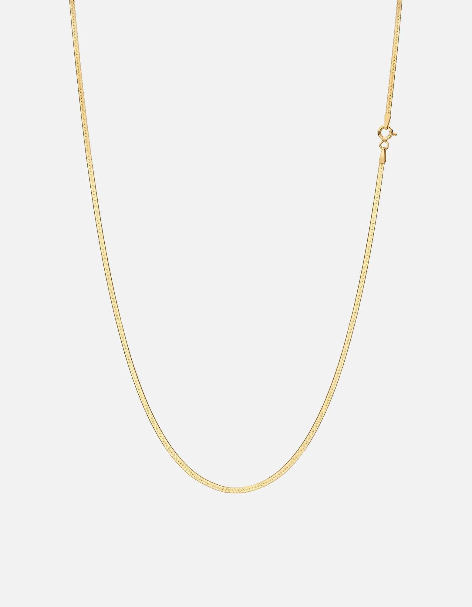 1.7mm Herringbone Necklace, Gold Vermeil