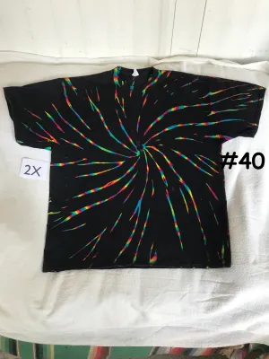 2X Midnight Crystal Rainbows Spiral Tie-Dye tee #40