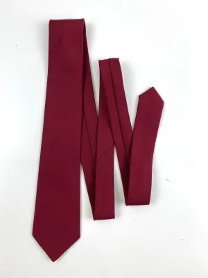 80s Deadstock Necktie, Men's Vintage Solid Burgundy Tie, NOS