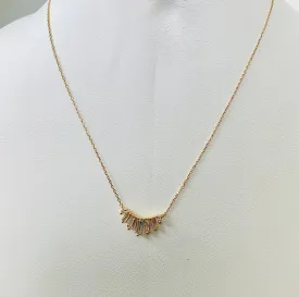 Aero Baguette Pendant Necklace 14k Gold