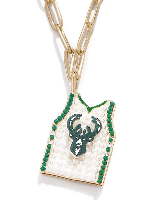 BaubleBar Association Jersey Milwaukee Bucks Charm Necklace