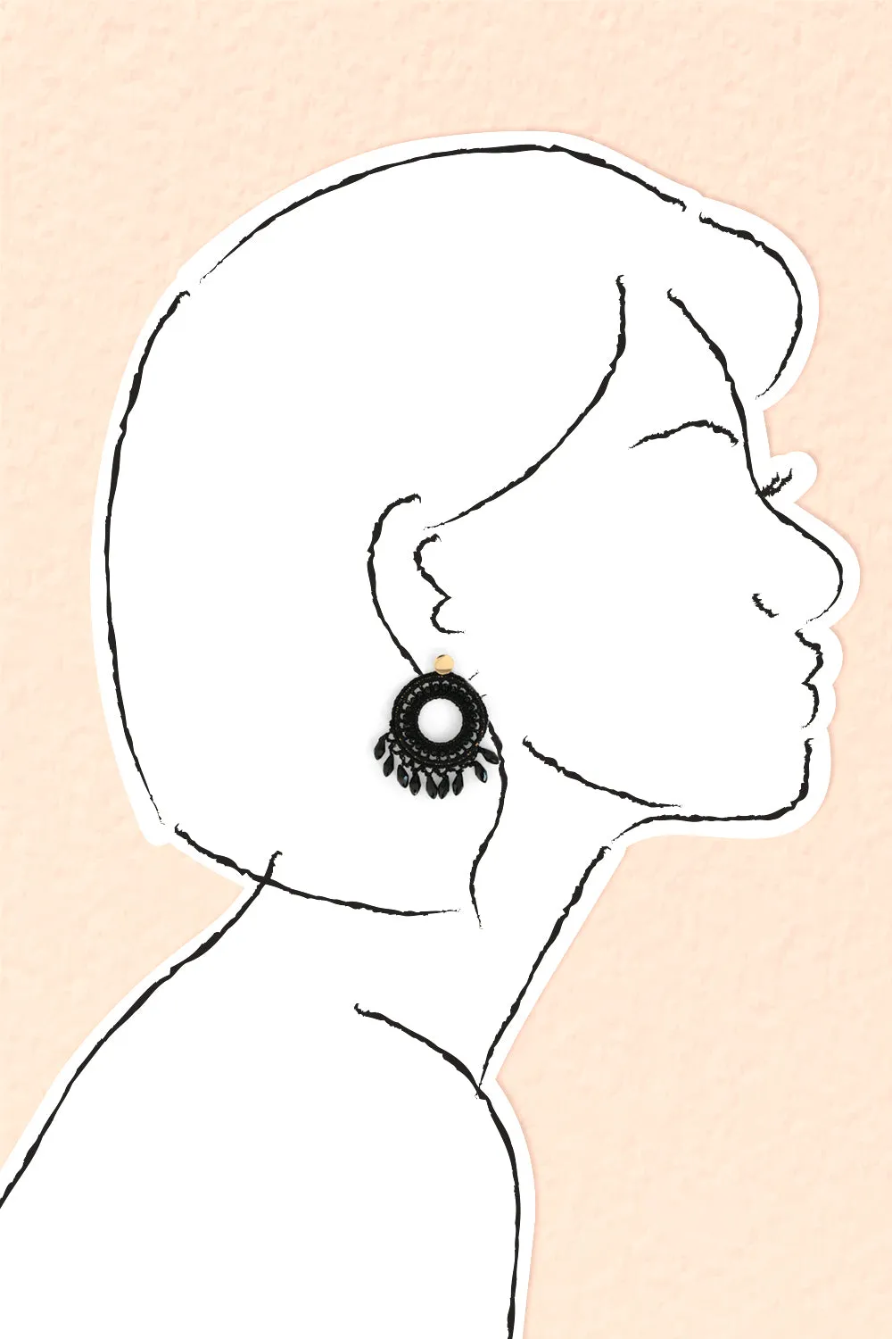 Catcher Of Dreams Drop Earrings - Black