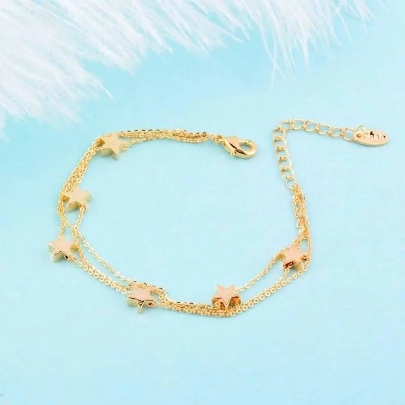 Charm Star 3 Layer Chain Bracelet