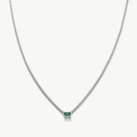 Emerald Rectangle Dewdrop Pendant