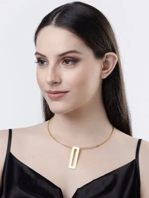 Gold-plated Circular Choker Necklace