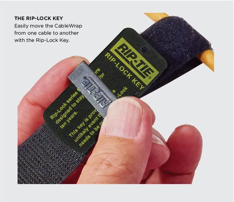 Rip-Tie Rip-Lock Cable Wrap, Black, 1" x 3.5" , 3 Pack