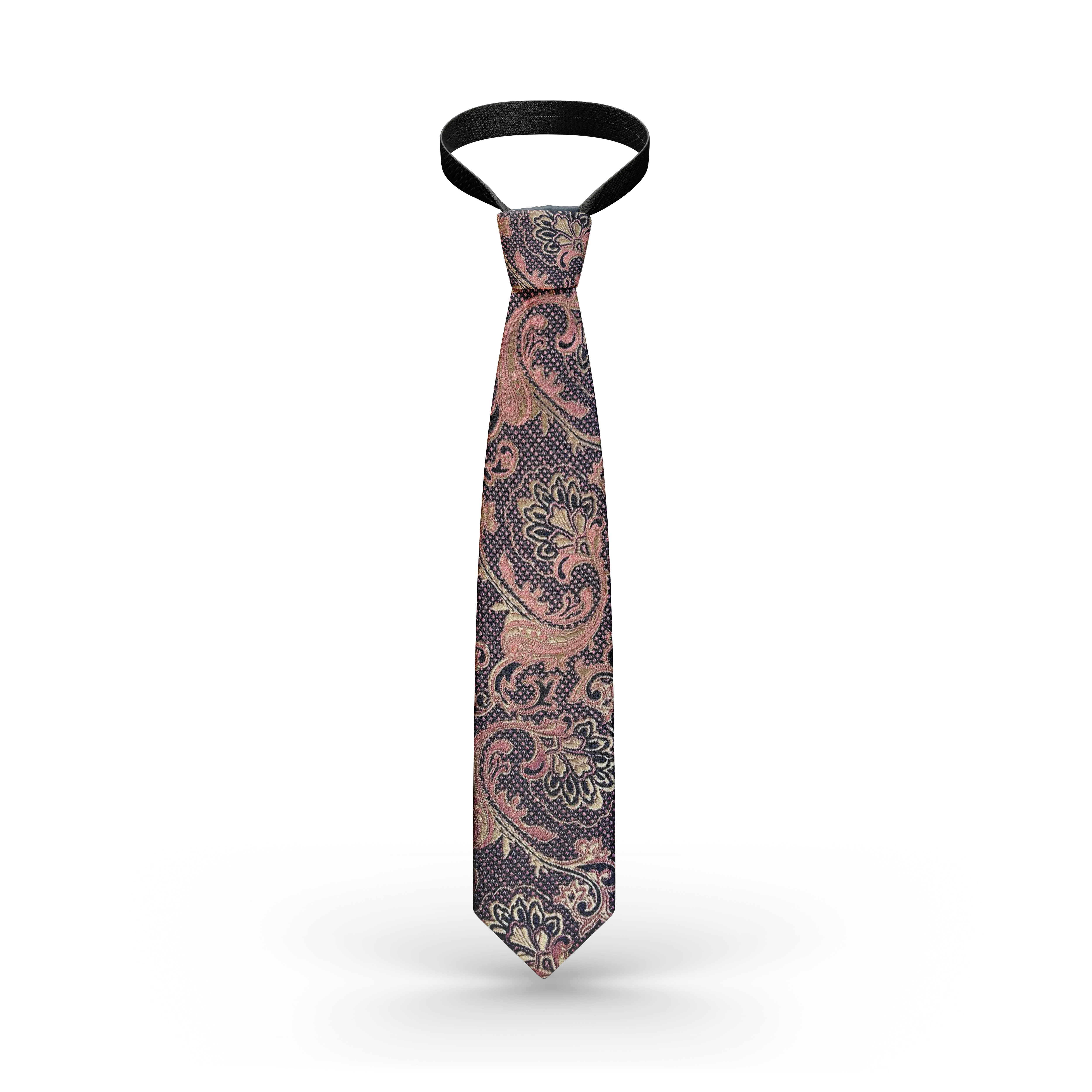 Vercini Necktie rose pink paisley flower